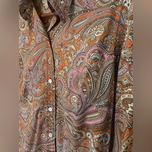 Lucky Brand paisley button down shirt L